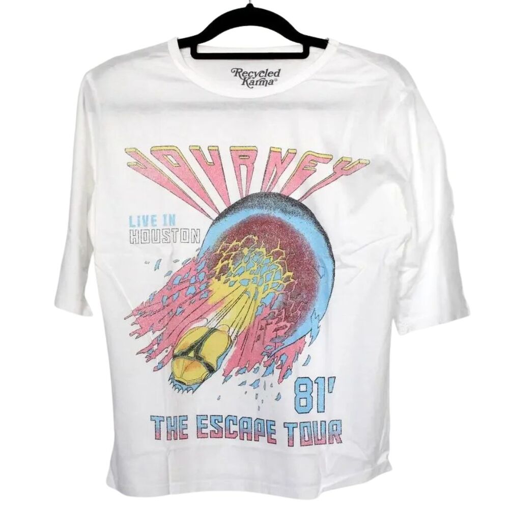 Recycled Karma Journey the Escape Tour '81 Tee Size XS NIP Relaxed Fit Crew Neck